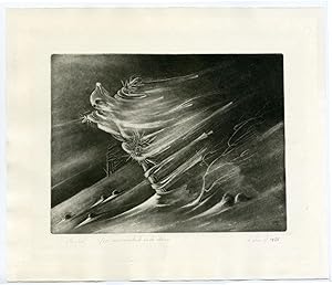 Antique Print-SCARECROW IN STORM-GHOST-Albert de Vree-1976