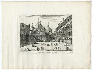 Antique Print-SAINT MARC SQUARE-VENICE-ARCHITECTURE-PERELLE after own design-c.1670