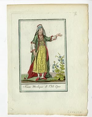 2 Antique Prints-WOMAN-MAN-MALACHIA-OPUS-COSTUME-Grasset-Labrousse-c.1793