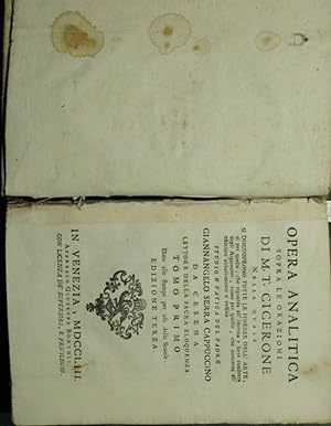 Opera analitica sopra le orazioni di M.T. Cicerone. Vol. l