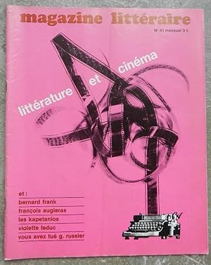 Magazine littéraire, N° 41. Littérature et cinéma.
