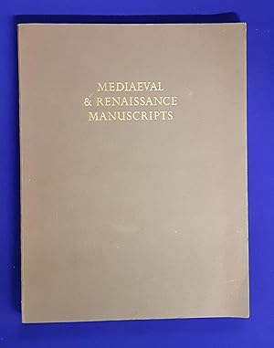 Medieval & Renaissance Manuscripts.