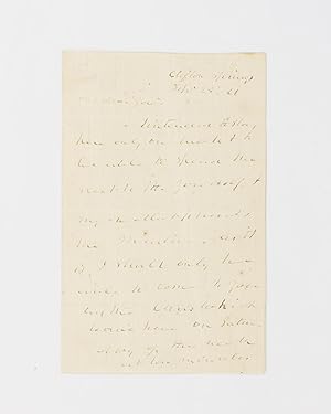 An autograph letter signed ('M. van Buren') to 'My dear Gow'