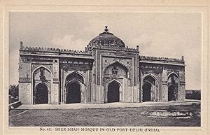 Sher Shah Mosque in Old Fort Delhi India Antique Postcard