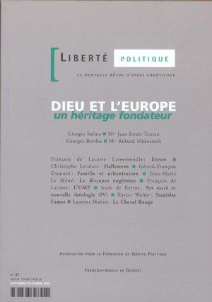 liberté politique n.21 : Dieu et l'Europe, un héritage fondateur