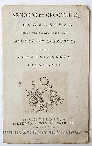 [Antique title page, 1799] Armoede en grootheid, tooneelspel, published 1799, 1 p.