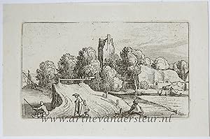 [Reprint etching/ets] View of Kostverloren castle/Gezicht op kasteel Kostverloren bij Amsterdam a...