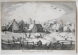 [Antique print, etching] Bleaching fields near the Haarlemmerhout/Bleekvelden, Blekerijen bij de ...