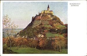 Künstler Ansichtskarte / Postkarte Schuster, Karl Maria, Güssing im Burgenland, Burgruine