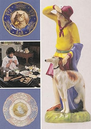 Coalport Cats & Dogs Thomas Keeling China Museum Postcard