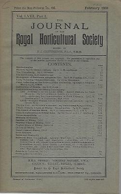 Journal of the Royal Horticultural Society, Volume LVIII part 1(Includes Monograph of Narcissus s...