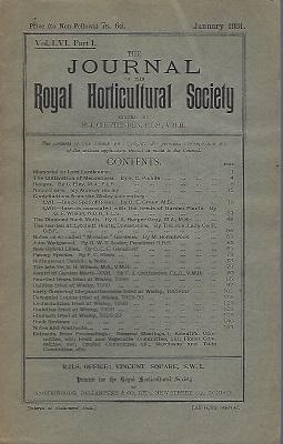 Journal of the Royal Horticultural Society, Volume LVI part 1