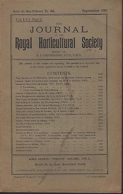 Journal of the Royal Horticultural Society Volume LVI part 2