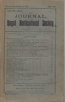 Journal of the Royal Horticultural Society. Volume LIII Part 2.