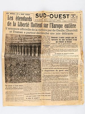 Sud-Ouest. Grand quotidien républicain régional d'informations. Mercredi 9 Mai 1945 : "Les étenda...