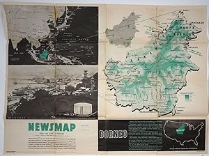 WWII Newsmap for the Armed Forces. Borneo. VE Day + 8 Weeks