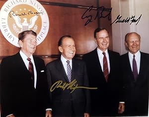 8 x10 inch color Photograph of Ronald Reagan, Richard Nixon, George Bush, and Gerald Ford at the ...