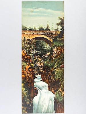 Cauterets. Le Pont d'Espagne [ Vue géante en couleurs format 56 x 21,5 cm ]