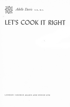 Let's Cook It Right