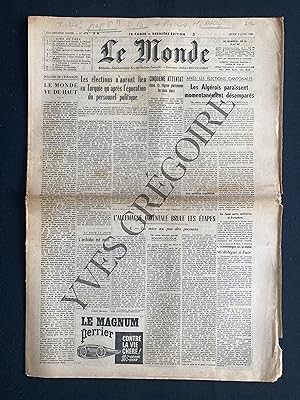 LE MONDE-N°4779-JEUDI 2 JUIN 1960-SIMONE DE BEAUVOIR