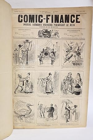 Comic-finance - Journal satirique financier paraissant le jeudi - Année 1887 complète (52 numéros)