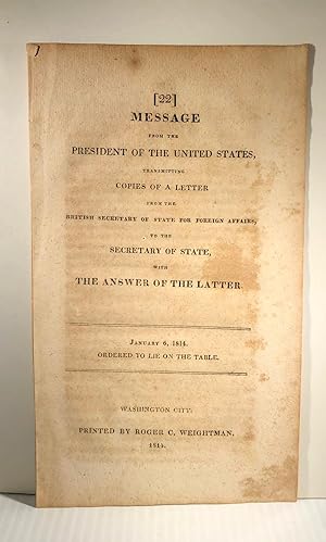 Message from the President of the United States, transmitting copies of a letter from the British...