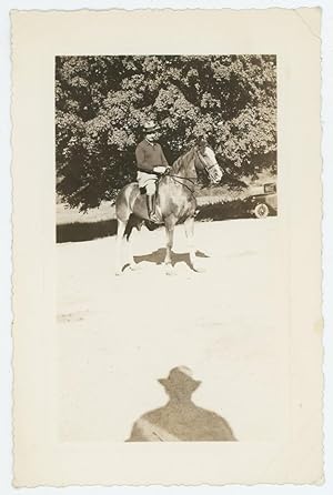 THE RIDER AND THE APPROACHING SHADOW VINTAGE SNAPSHOT PHOTO