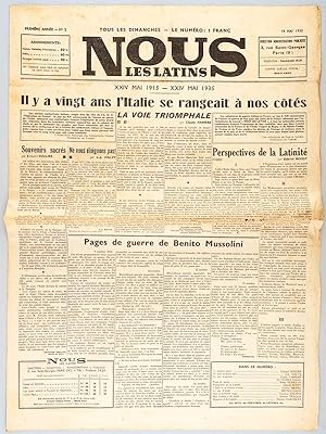 Nous les Latins. Première Année - N°2 : 19 mai 1935