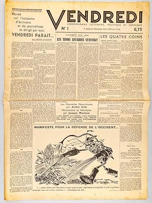 Vendredi. Hebdomadaire littéraire, politique et satirique. Numéro 1 : 8 novembre 1935