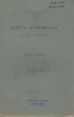 Gramineas Austroamericanos Nuevas o Criticas II [Eric Groves' copy]