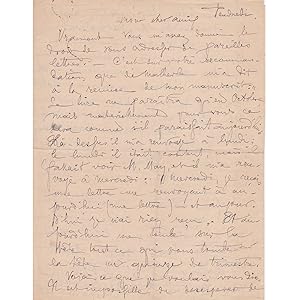 Deux lettres autographes signées à Théodore Wyzema