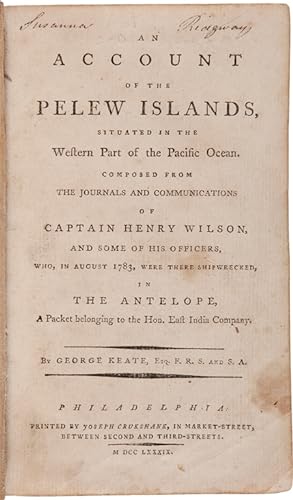 AN ACCOUNT OF THE PELEW ISLANDS, SITUATED IN THE WESTERN PART OF THE PACIFIC OCEAN. COMPOSED FROM...