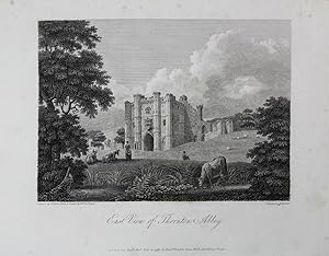 Original Antique Engraving Illustrating a Print of Thornton Abbey (East View) in Lincolnshire. En...