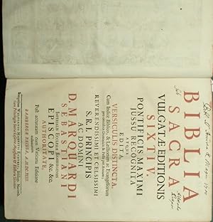 Biblia sacra vulgatae editionis Sixti V Pontificis Maximi jussu recognita atque edita, versiculis...