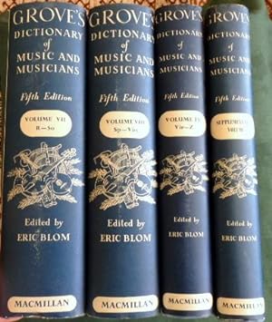 Grove's Dictionary of Music and Musicians. Volumes 7-9 with volume 10 the Supplementary volume (4...