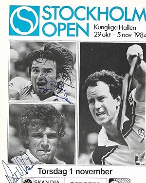 A Stockholm Open Tennis Tournament Poster 1984 SIGNED by Jimmy Connors and Mats Wilander