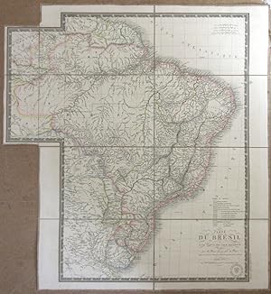 Carte du Brésil et d'une partie des pays adjacents rédigé par A. Brué géographe du Roi Augmentée ...