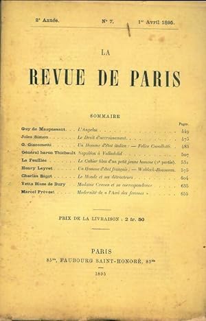 La revue de Paris 1895 n?7 - Collectif