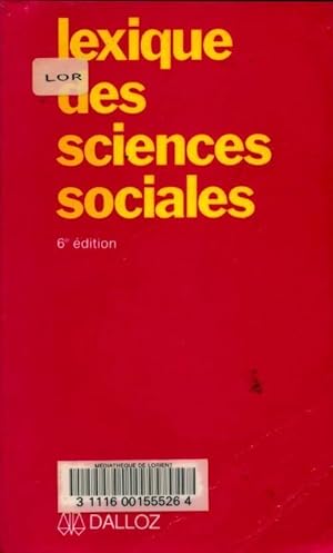 Lexique des sciences sociales - Madeleine Grawitz