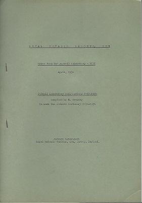 Jodrell Laboratory Publications, 1877-1975 (compiled to mark the Jodrell Centenary 1876-1976)