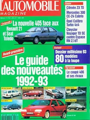 L'automobile magazine n 553 : Le guide des nouveaut s 1992-93 - Collectif