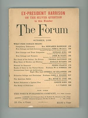 The Forum, October 1896 Current Affairs Periodical, Victorian Era Periodical, Issues of the time,...
