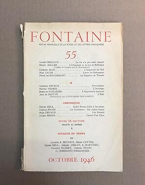 Fontaine 55: Revue Mensuelle De La Poesie et Des Lettres Francaises, Octobre 1946