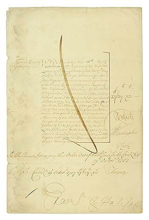 Parliamentary Order to Pay the Lord Privy Seal, Francis, Earl of Godolphin
