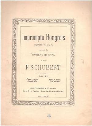 Impromptu hongrois pour piano extrait du moment musical ( partition )