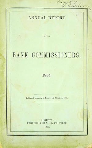 ANNUAL REPORT OF THE BANK COMMISSIONERS, 1854