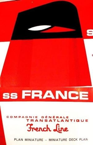 SS France / Compagnie Generale Transatlantique / French Line / Plan Miniature - Miniature Deck Plan