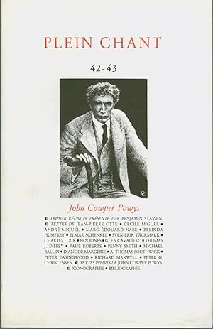 Studies of John Cowper Powys in Plein Chant, revue littéraire trimestrielle Nos 42 - 43, Text in ...