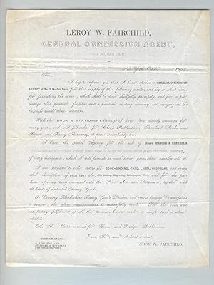 Leroy W. Fairchild, general commission agent, no. 2 Maiden Lane [heading]