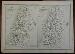 Holy Land Palestine Israel Twelve Tribes Jerusalem Dead Sea 1846 map Delamarche